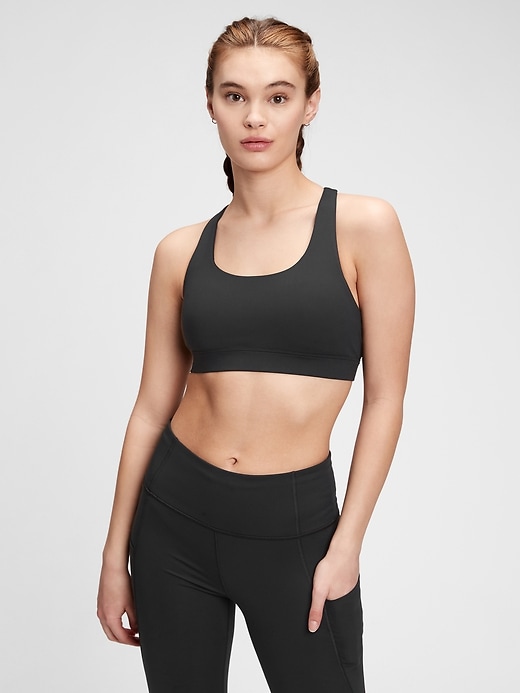 Image number 7 showing, GapFit Blackout Medium Impact Crossback Sports Bra