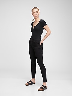 gap high rise black jeans