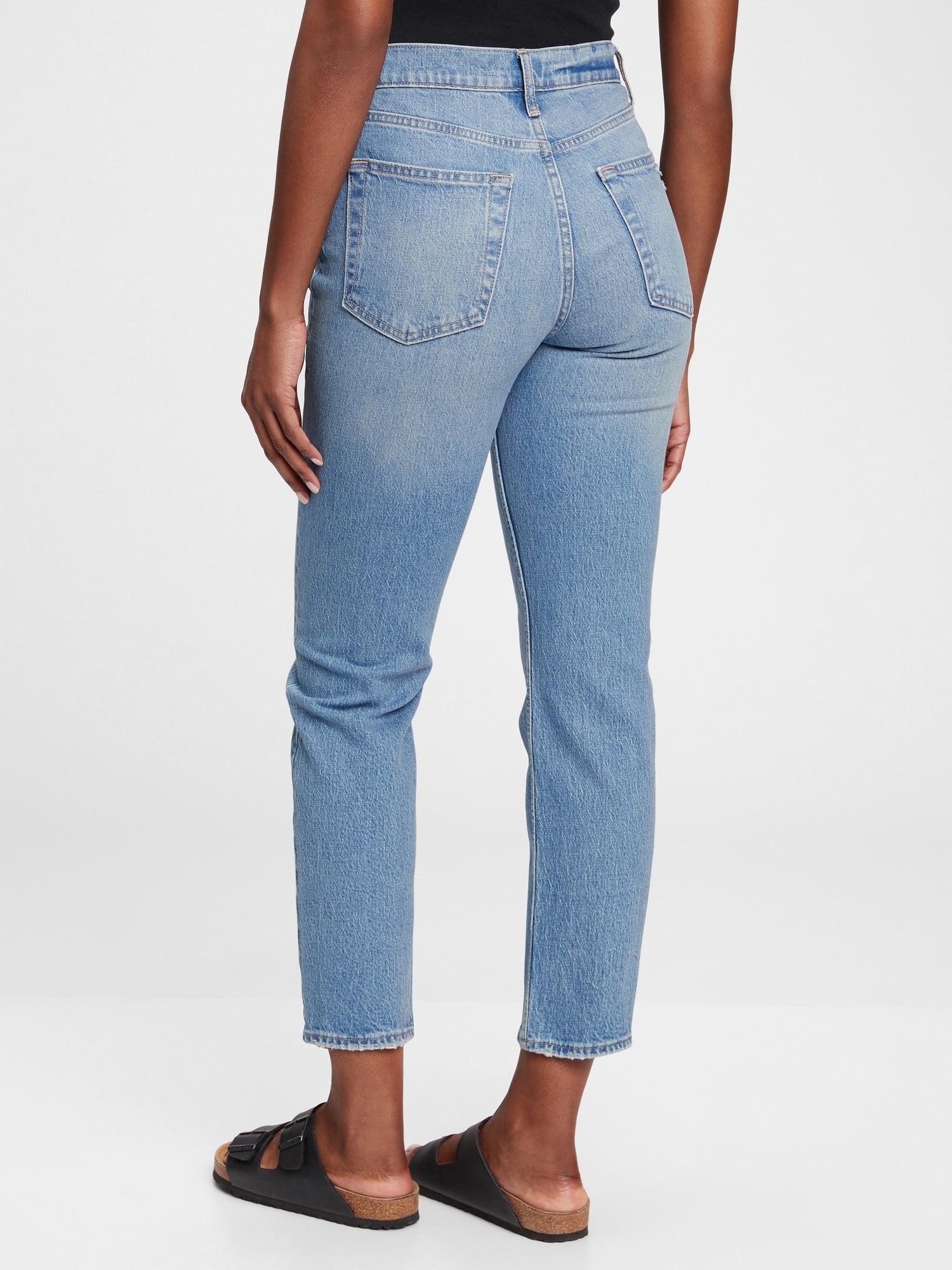 High Rise Cheeky Straight Jeans With Washwell™ Gap