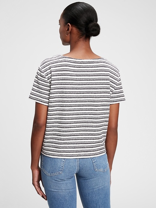 Image number 2 showing, Relaxed Cropped Stripe Pocket T-Shirt