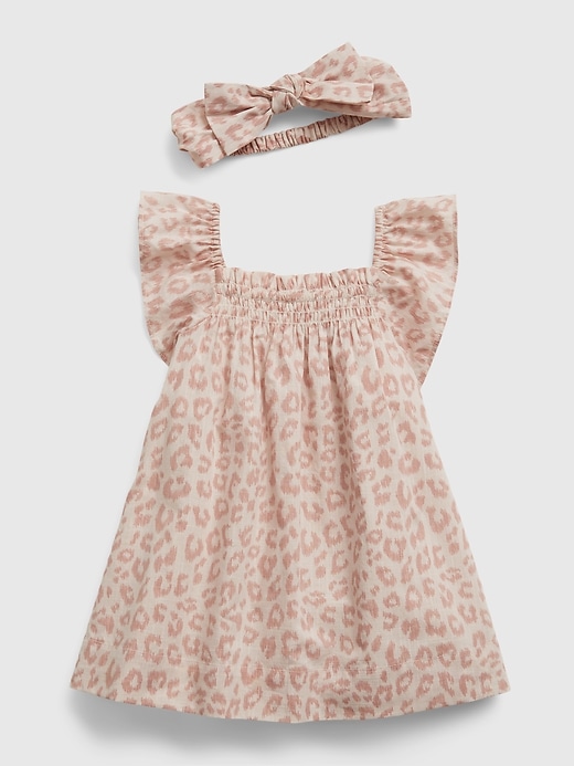 Baby Leopard Print Dress with Headband Gap