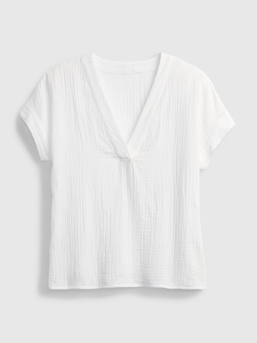 Image number 7 showing, V-Neck Gauze Top