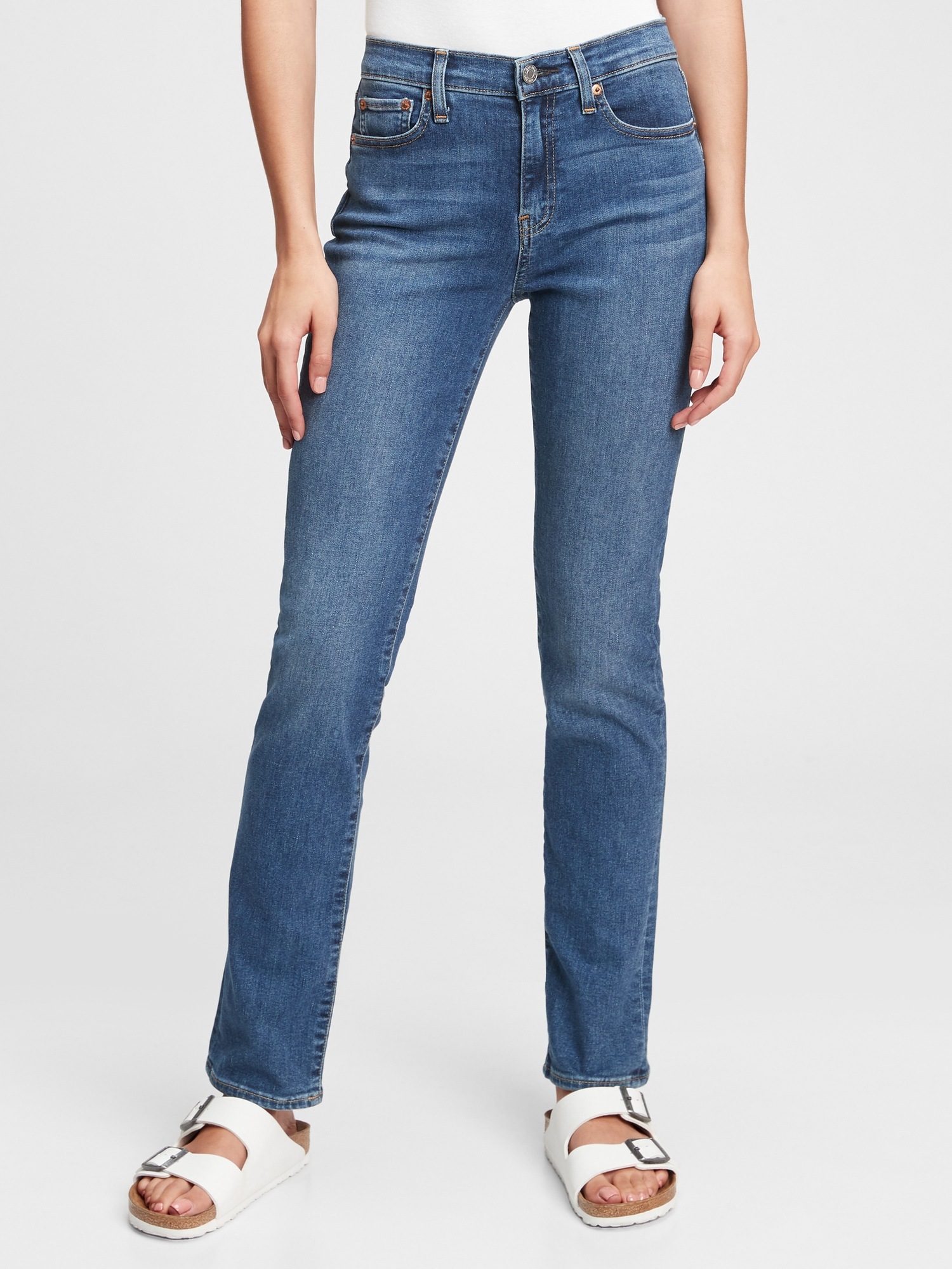 Mid Rise Classic Straight Jeans With Washwell | Gap