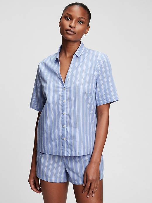 View large product image 1 of 1. Poplin Pajama Shirt