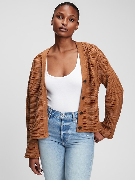 Gap textured open front on sale cardigan