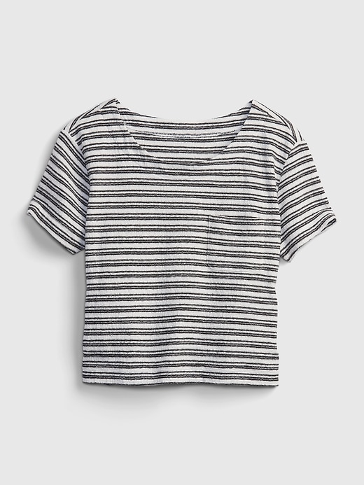 Image number 7 showing, Relaxed Cropped Stripe Pocket T-Shirt