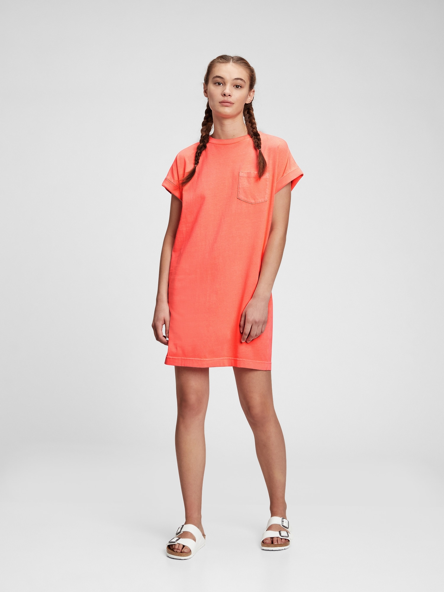 coral t shirt dress