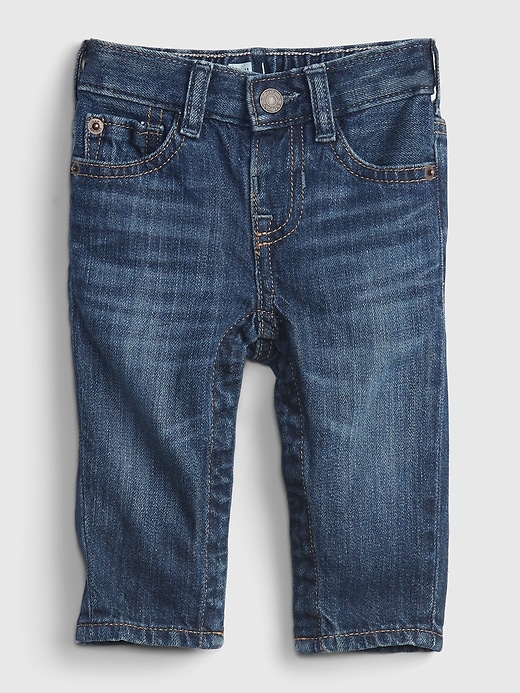 Image number 1 showing, Baby Organic Cotton Pull-On Slim Jeans