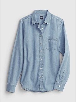 100% Organic Cotton Perfect Denim Shirt | Gap