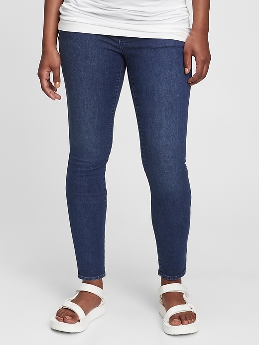 Image number 1 showing, Maternity True Waistband Full Panel Skinny Jeans with Washwell&#153