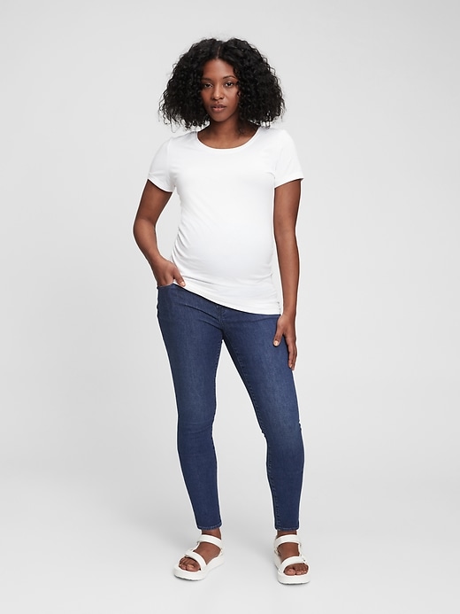 Image number 4 showing, Maternity True Waistband Full Panel Skinny Jeans with Washwell&#153
