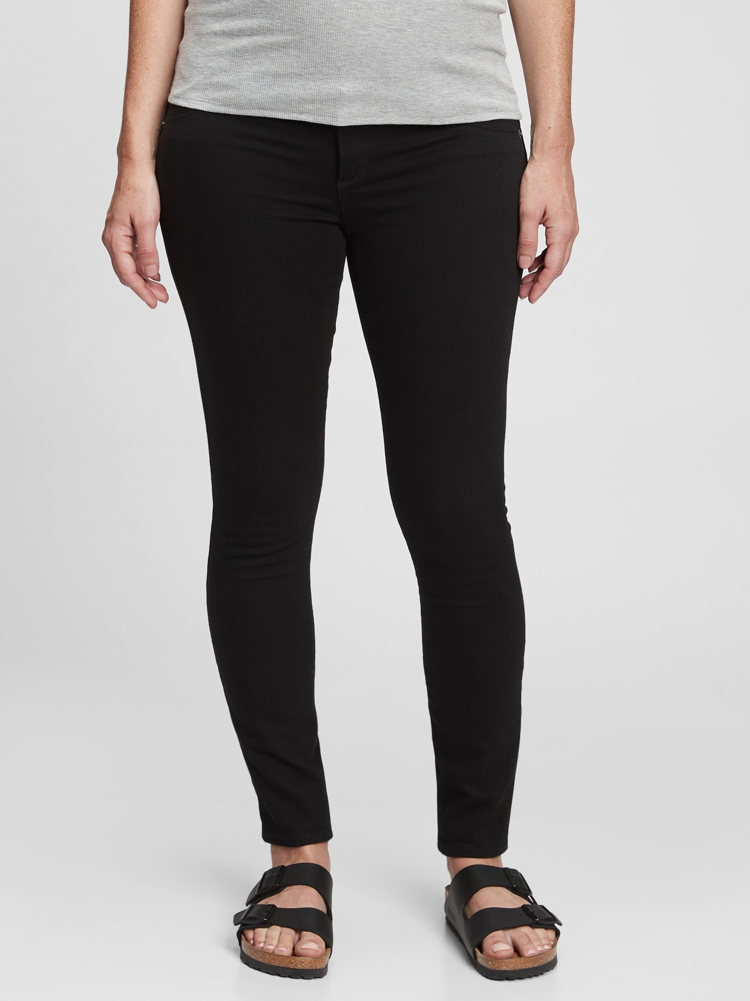 Time and Tru Maternity Full Panel Black Skinny Jean (Small 4-6) at   Women's Jeans store