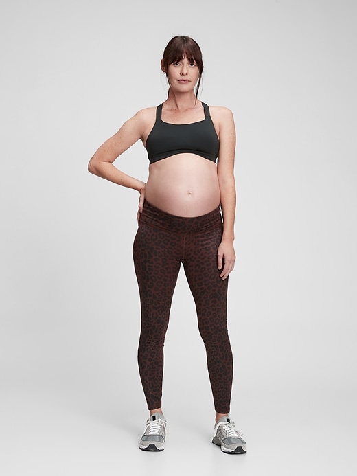 Gap Fit Maternity Solid Black Leggings Size L (Maternity) - 66