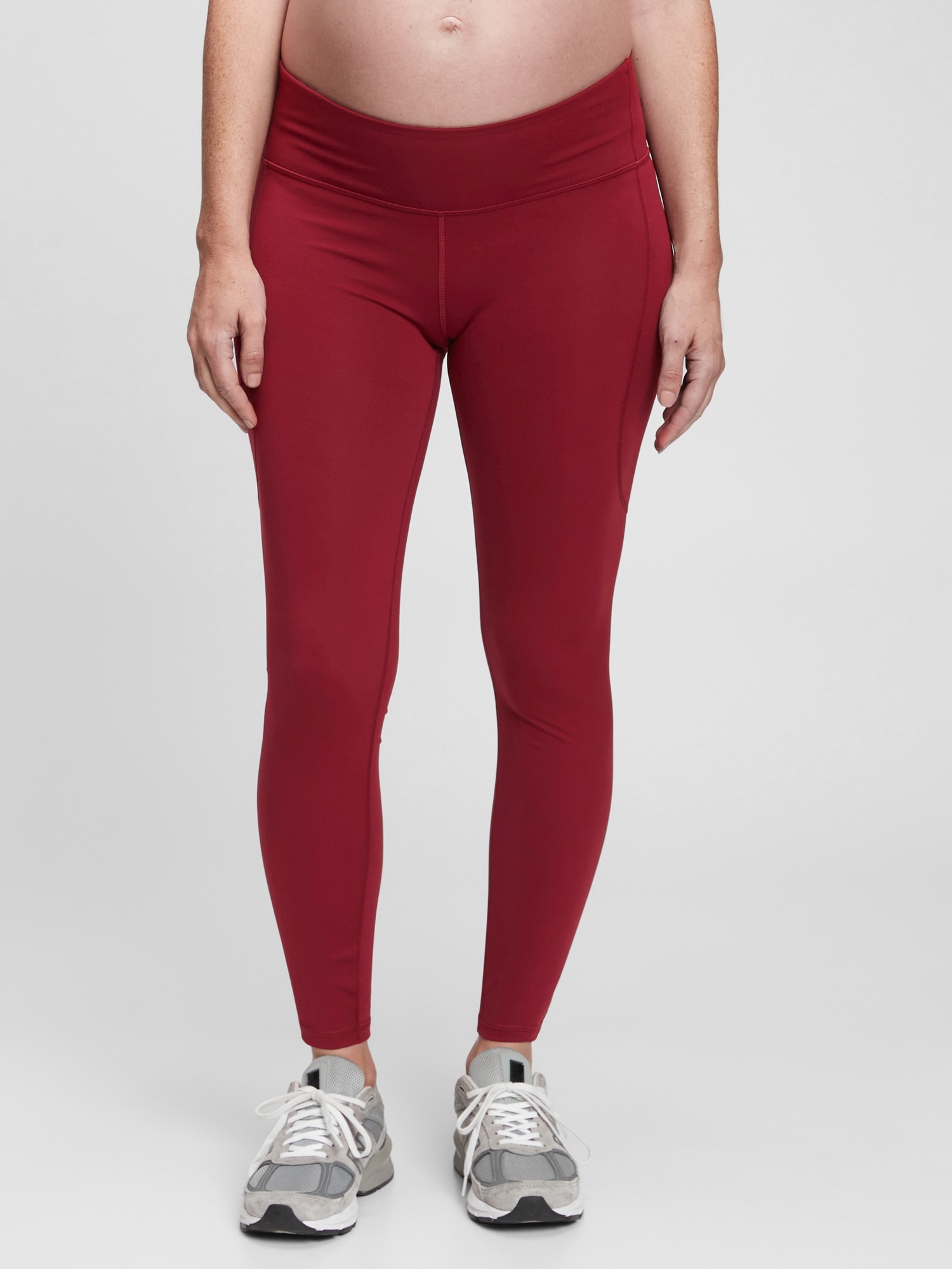 Gap Maternity Recycled Under Belly 7/8 Power Leggings In Red Delicious