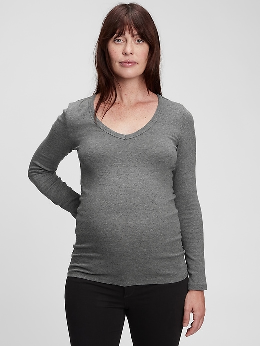 Image number 1 showing, Maternity Modern V-Neck T-Shirt