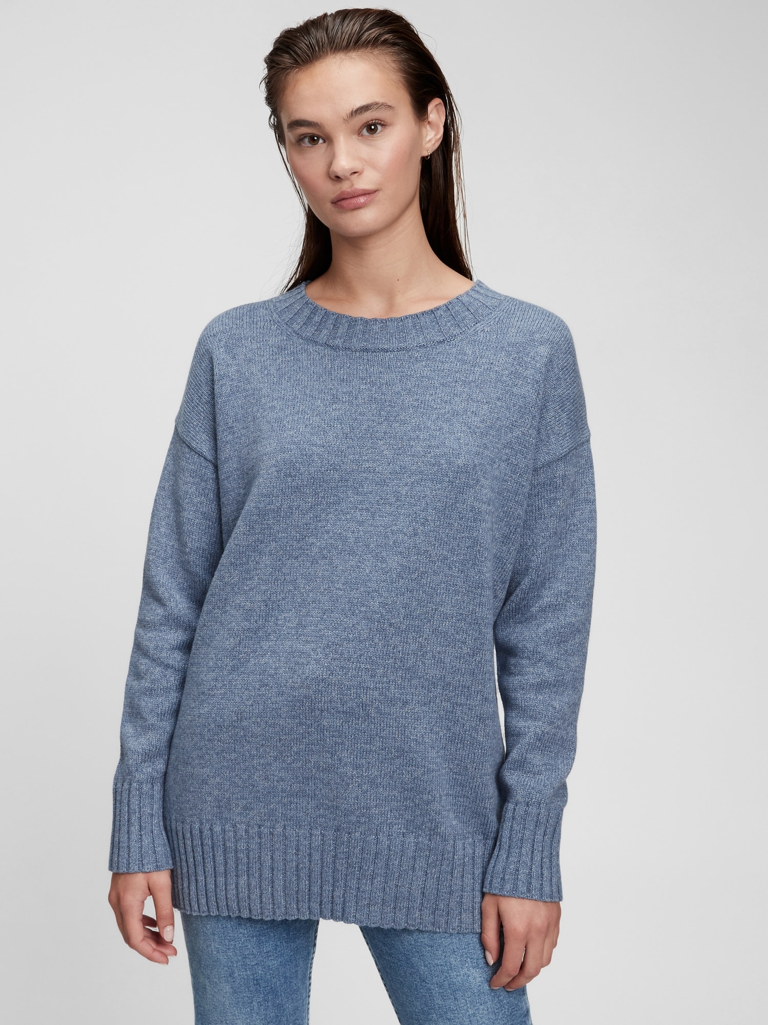 Relaxed Cotton Tunic Sweater | Gap