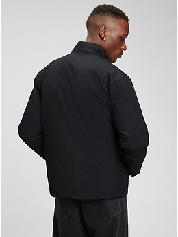 Recycled Nylon Zipper-Front Puffer Jacket | Gap