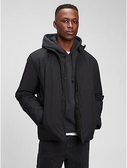 Recycled Nylon Zipper-Front Puffer Jacket | Gap