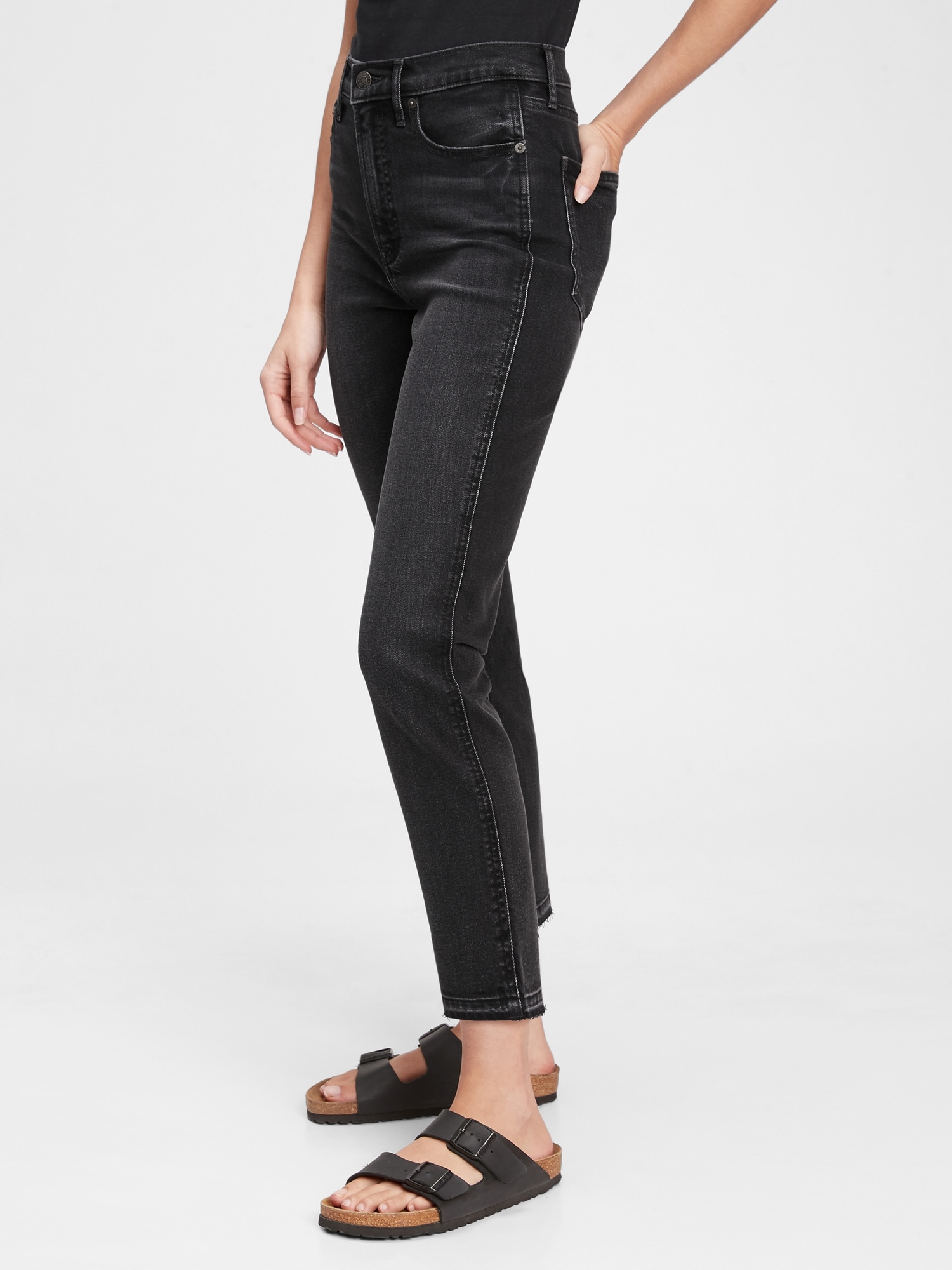 Gap High Rise Vintage Slim Jeans With Washwell In Washed Black