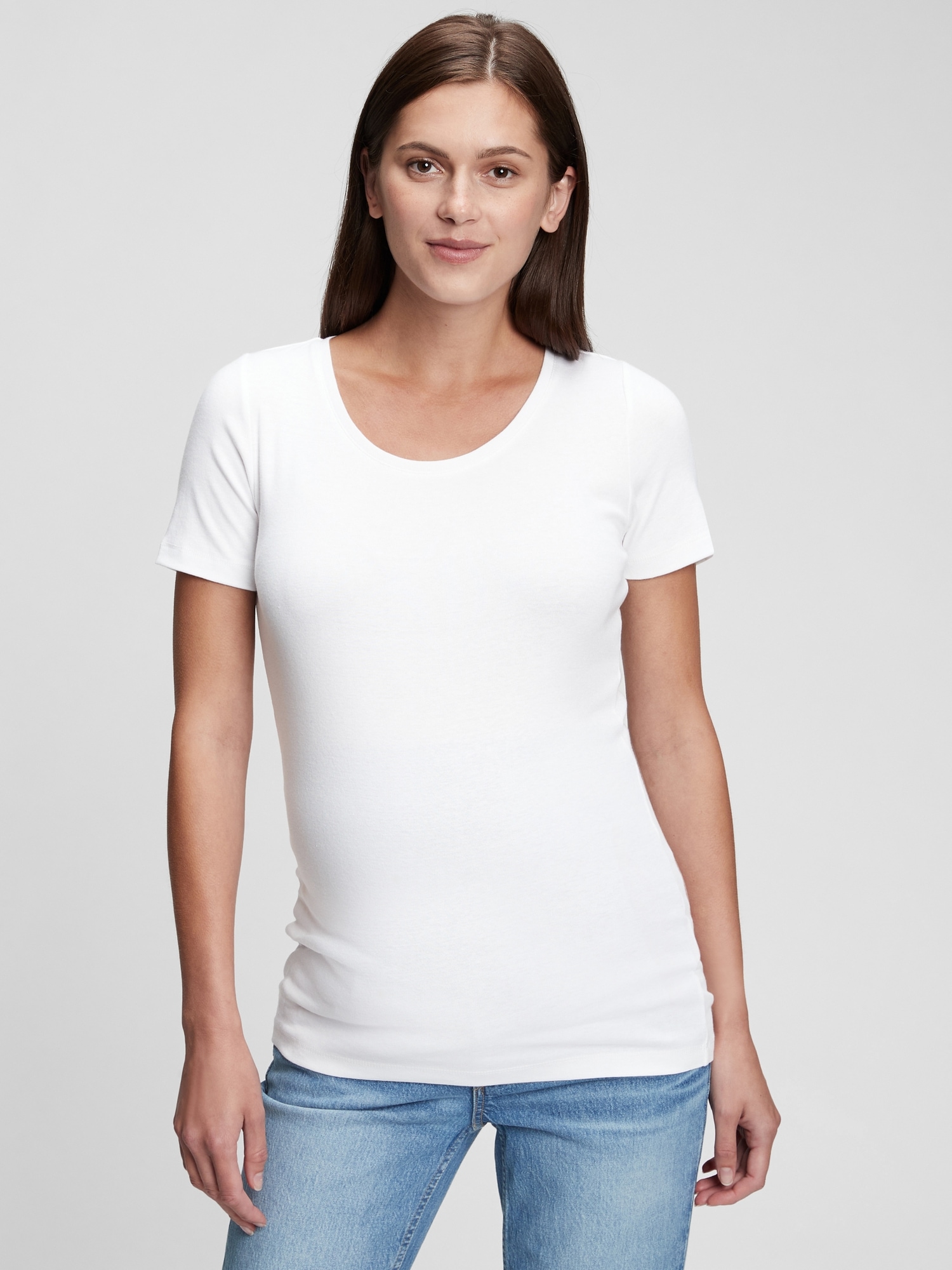 Gap Maternity Modern Crewneck T-shirt In White