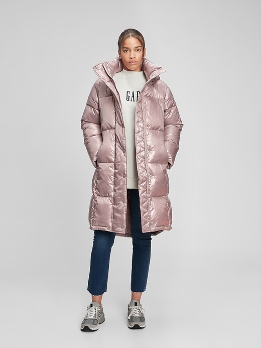 View large product image 1 of 1. Recycled Relaxed Heavyweight Midi Puffer Coat