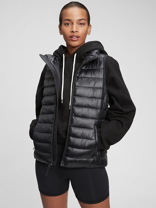 View large product image 1 of 1. 100% Recycled Nylon Lightweight Puffer Vest