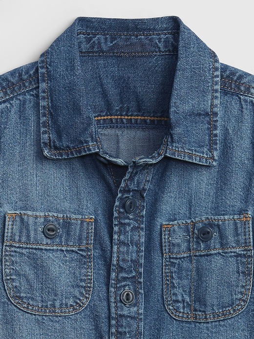 Image number 3 showing, Toddler 100% Organic Cotton Denim Shirt