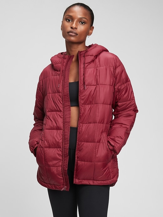 View large product image 1 of 1. 100% Recycled Nylon Relaxed Lightweight Puffer Jacket