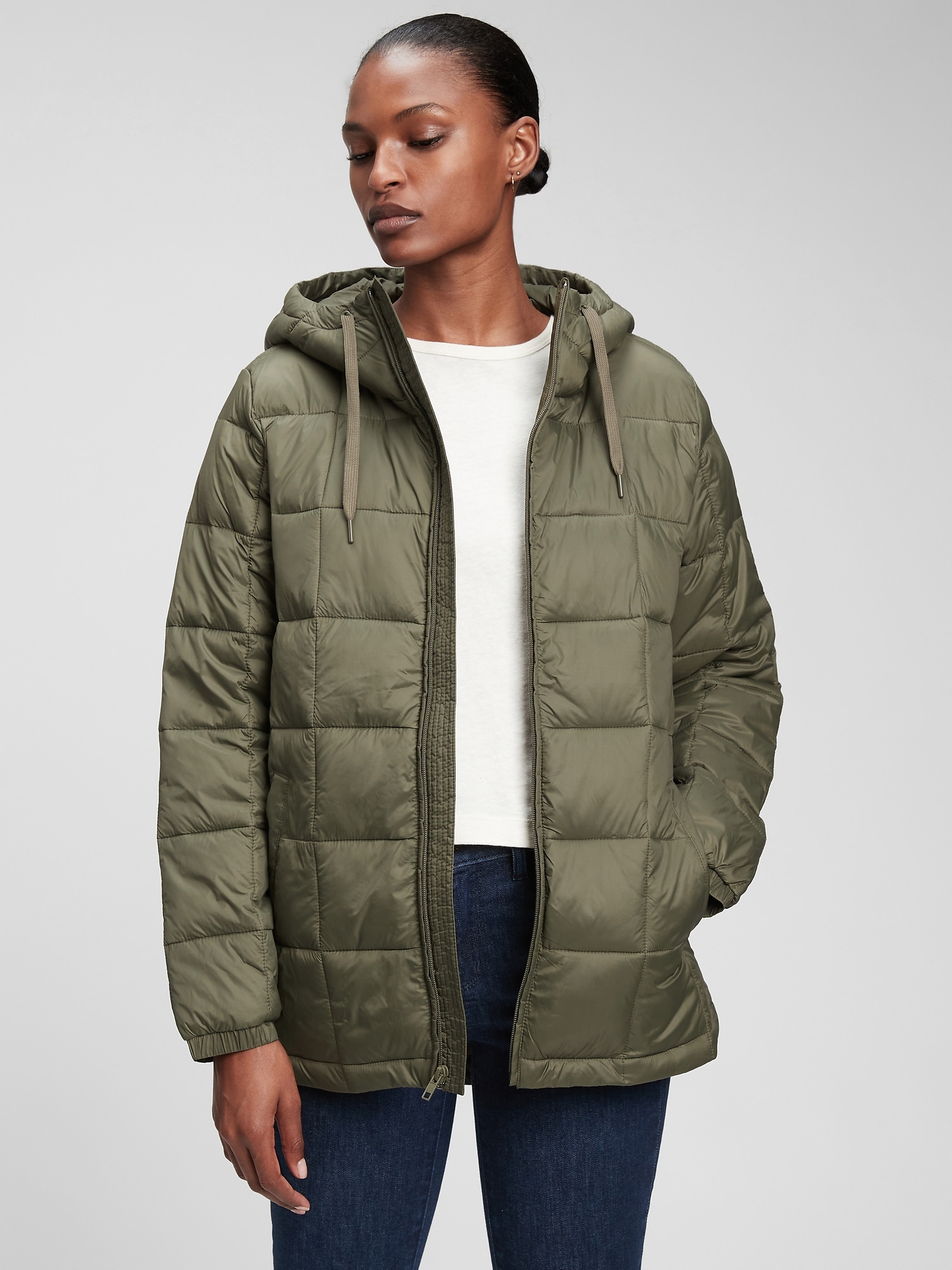 100% Recycled Nylon Relaxed Lightweight Puffer Jacket | Gap