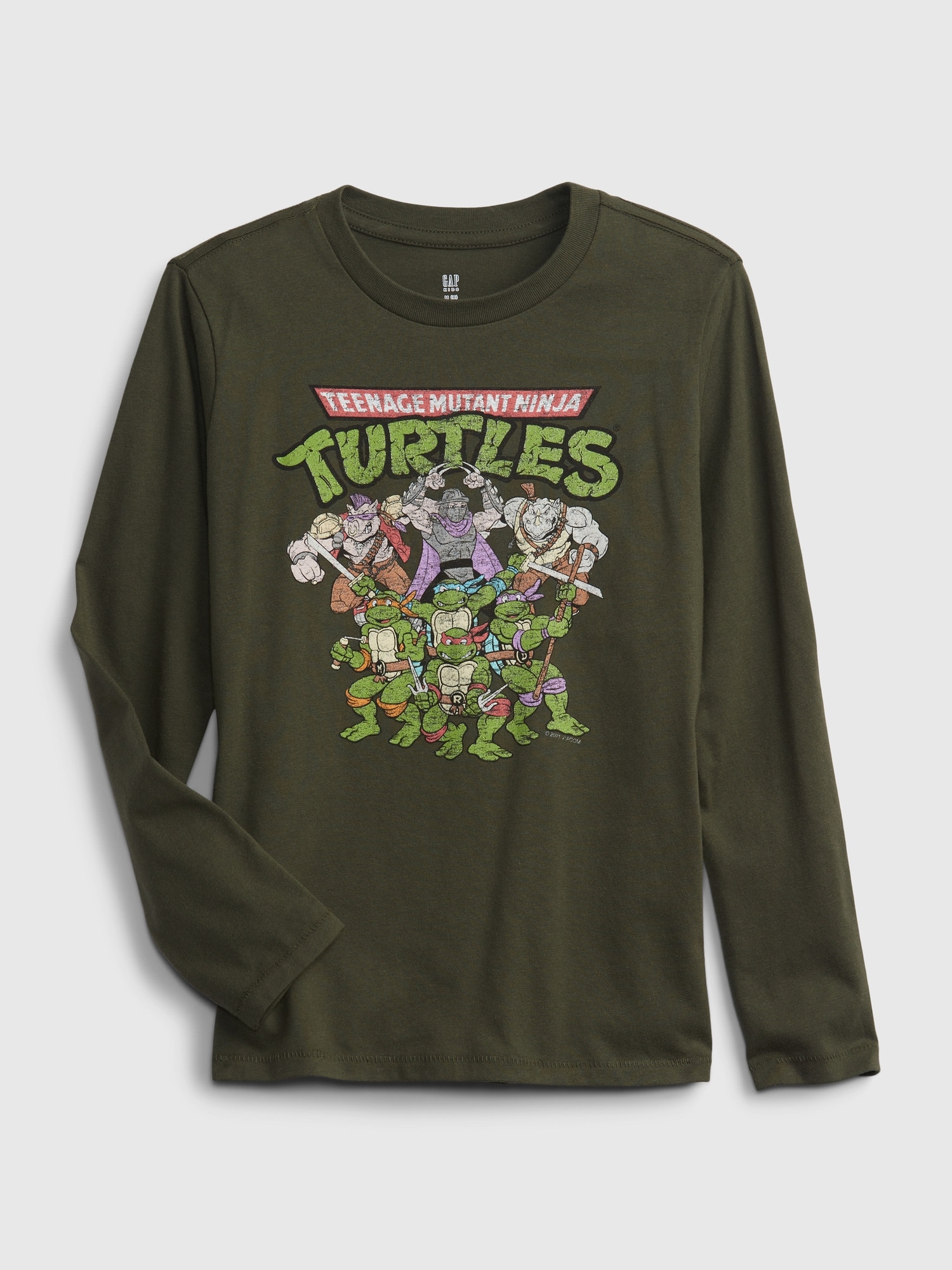 Toddler Boys Round Neck Teenage Mutant Ninja Turtles Long Sleeve Graphic T-Shirt | Green | Regular 4T | Shirts + Tops Graphic T-shirts