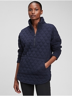 gapfit quilted jacquard moletom com capuz