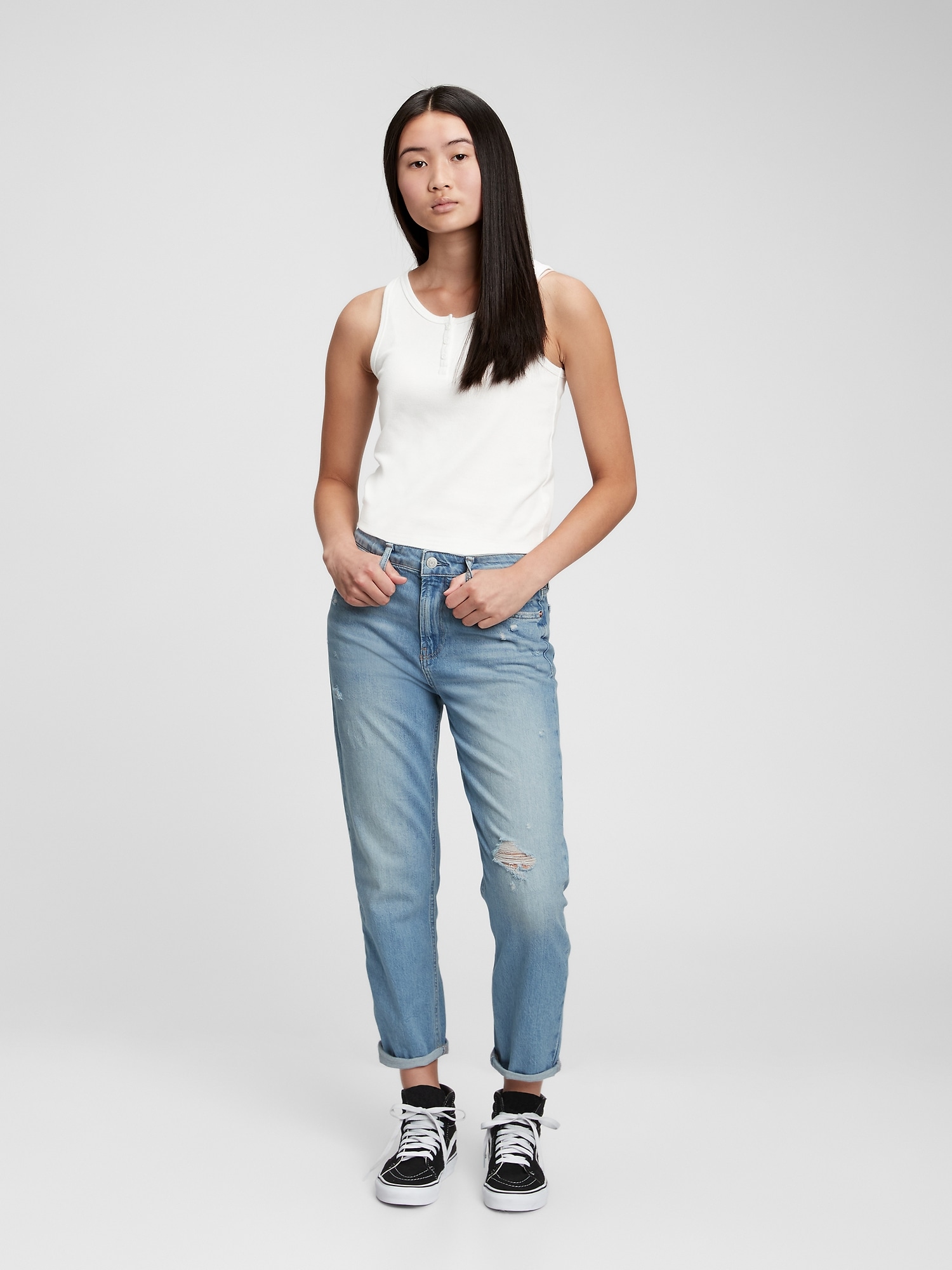Teen High Rise Girlfriend Jeans with Washwell� Gap photo