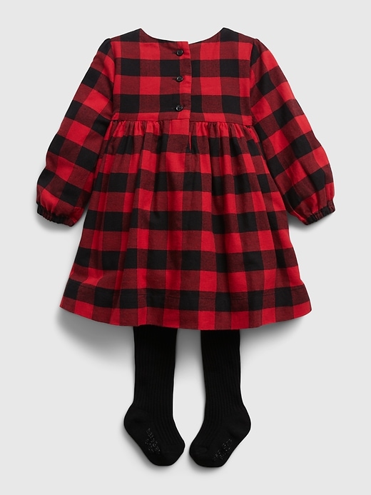 Image number 2 showing, Baby Plaid Dress Outfit Set
