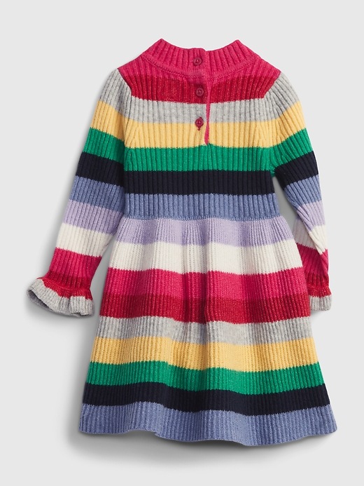 Image number 2 showing, Baby Mockneck Rib Stripe Sweater Dress