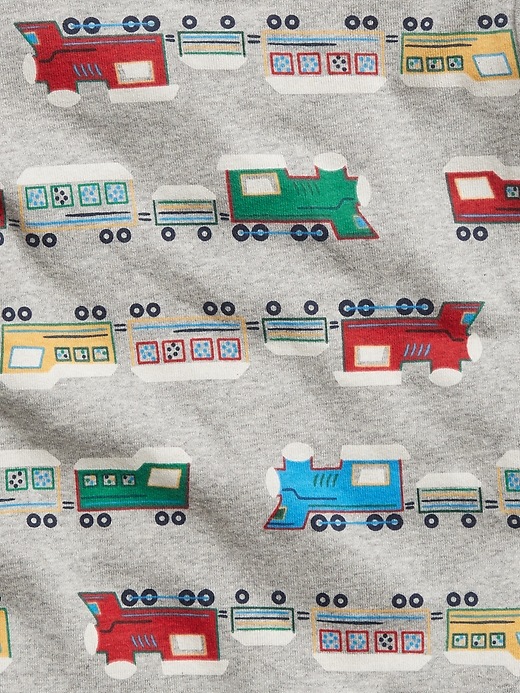 Image number 2 showing, babyGap 100% Organic Cotton Train Print PJ Set
