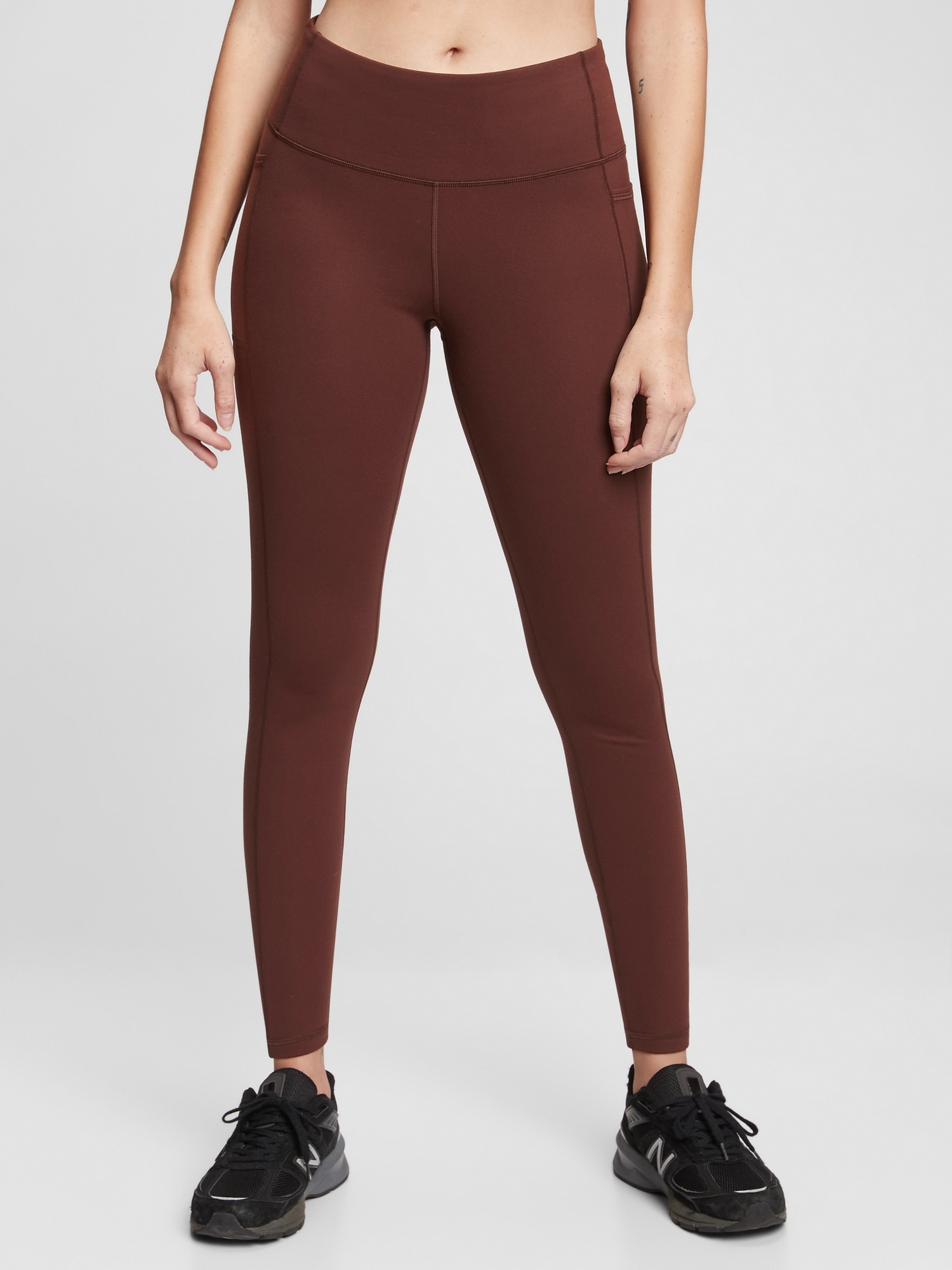 Gap High Rise Recycled Brushed Power Leggings In Cherrywood Red