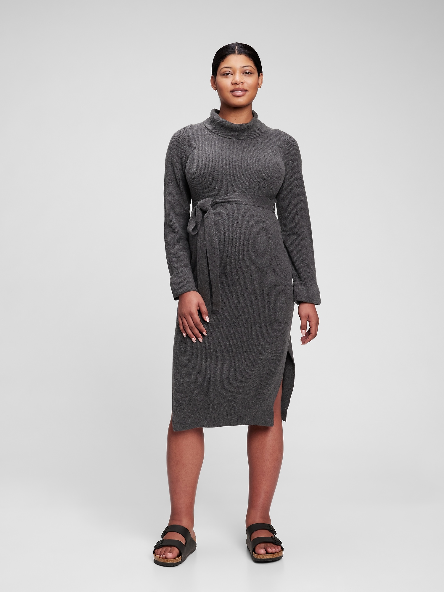 Maternity Softest Belted Midi Sweater Dress