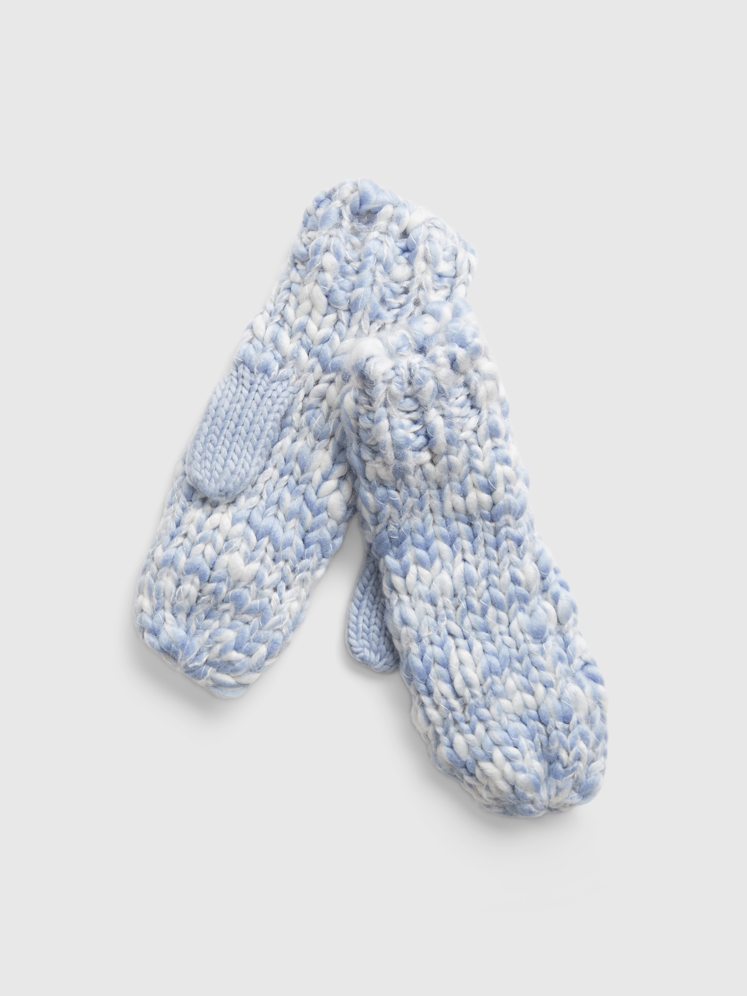Gap Cable Knit Mittens In Marled Blue