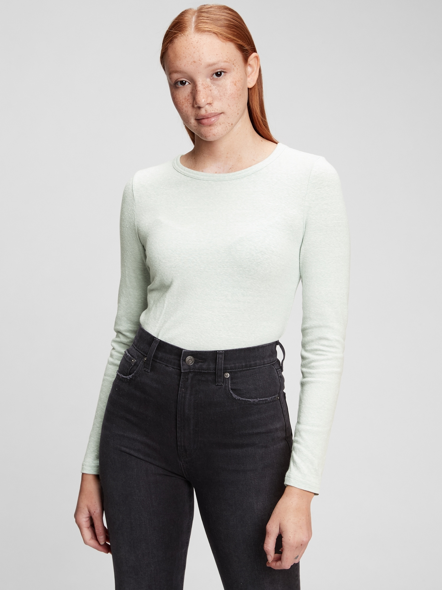 Jersey Knit Crewneck Long Sleeve TShirt Gap