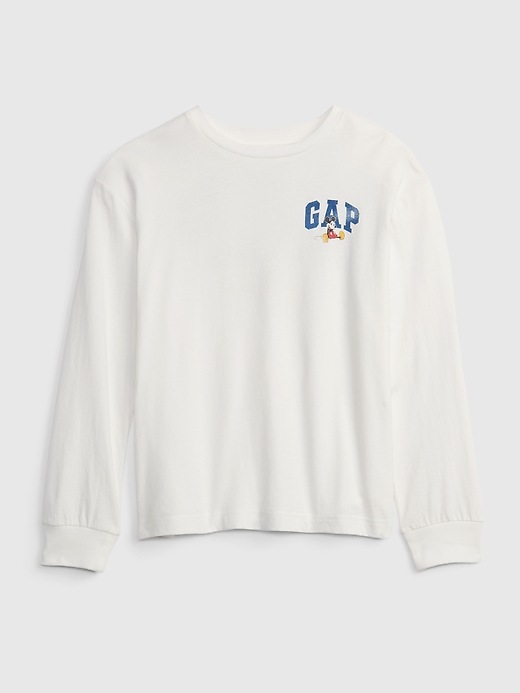 Gap Black Disney Organic Cotton Long Sleeve Crew Neck T-Shirt