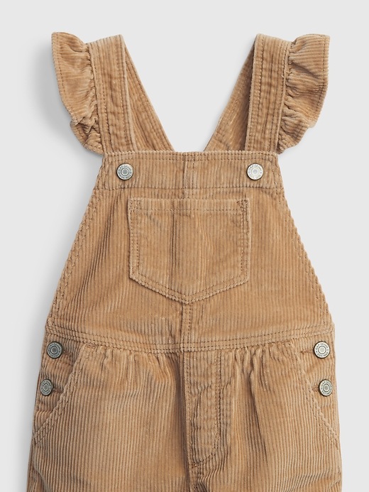 Image number 3 showing, Toddler Corduroy Ruffle Overalls