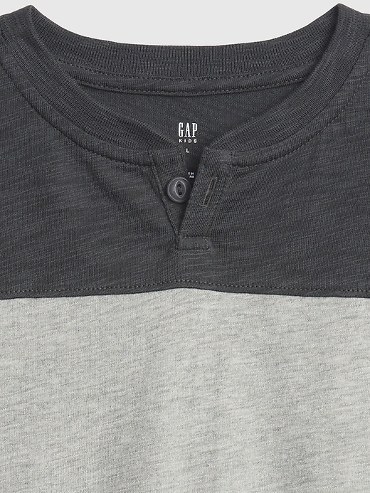 Image number 3 showing, Kids Colorblock One-Button Henley Long Sleeve T-Shirt