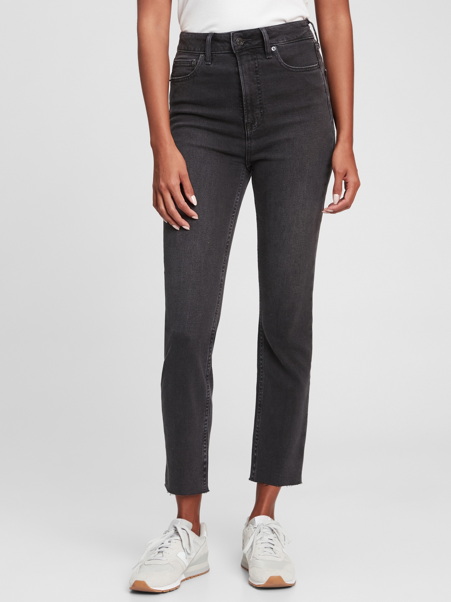 Gap Sky High Rise Vintage Slim Jeans With Washwell In Absolute Black ...