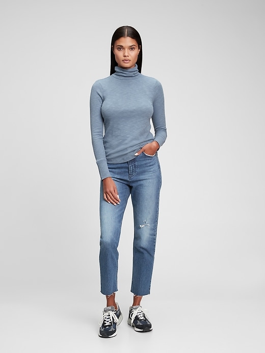 View large product image 1 of 1. Ribbed Turtleneck T-Shirt