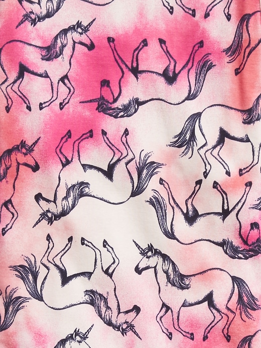 Image number 2 showing, Kids 100% Organic Cotton Tie-Dye Unicorn Print PJ Set