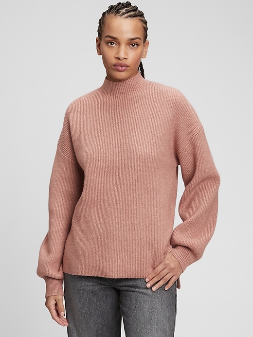 View large product image 1 of 1. Oversized Funnel-Neck Sweater