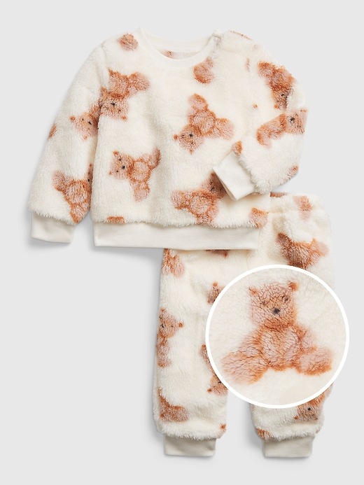 Image number 1 showing, Baby Sherpa Brannan Bear Print Outfit Set