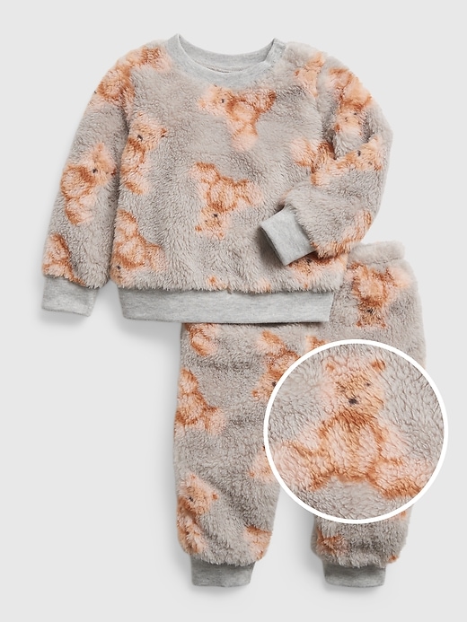 Image number 4 showing, Baby Sherpa Brannan Bear Print Outfit Set