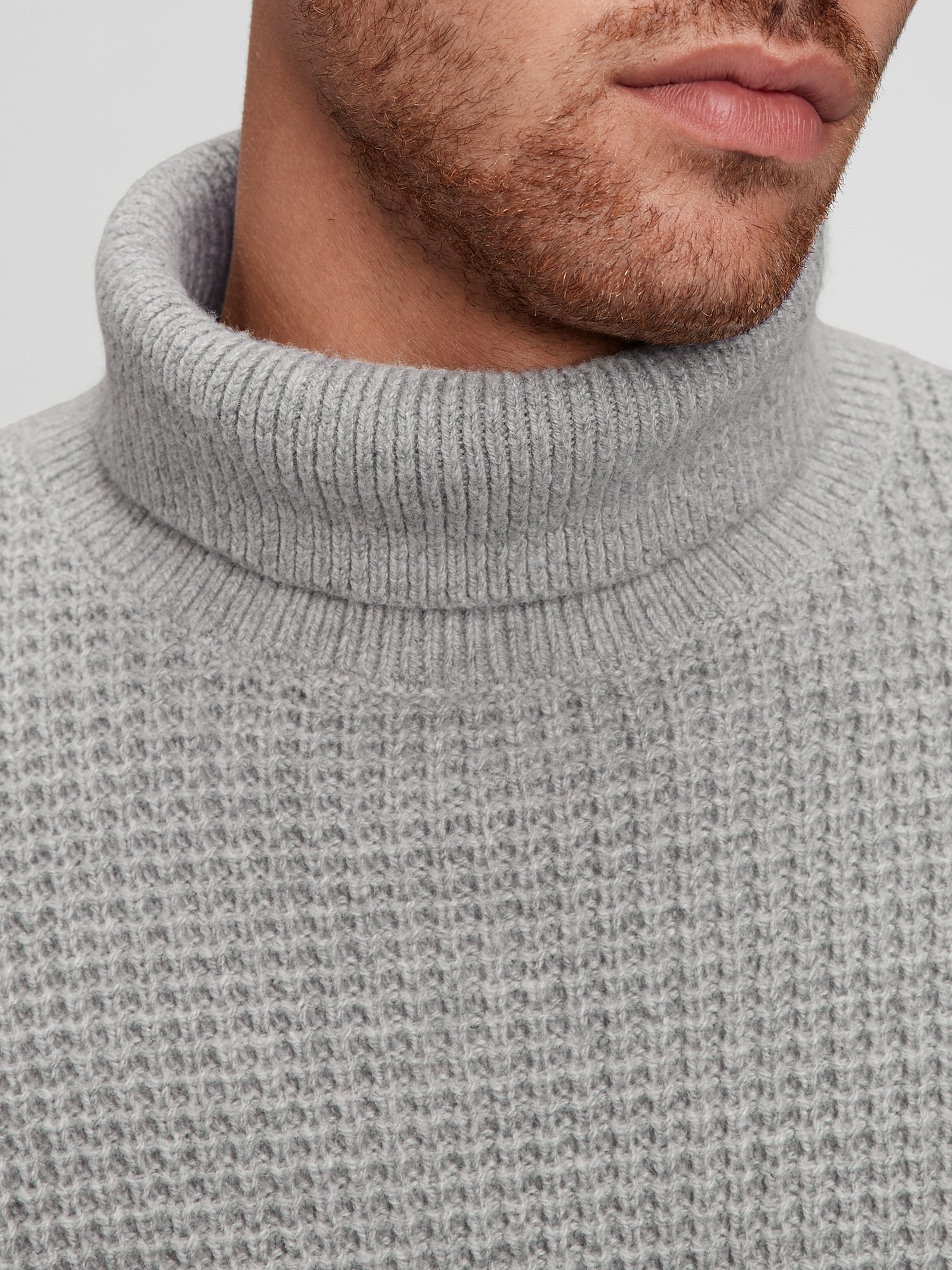 Recycled Waffle-Knit Turtleneck Sweater | Gap