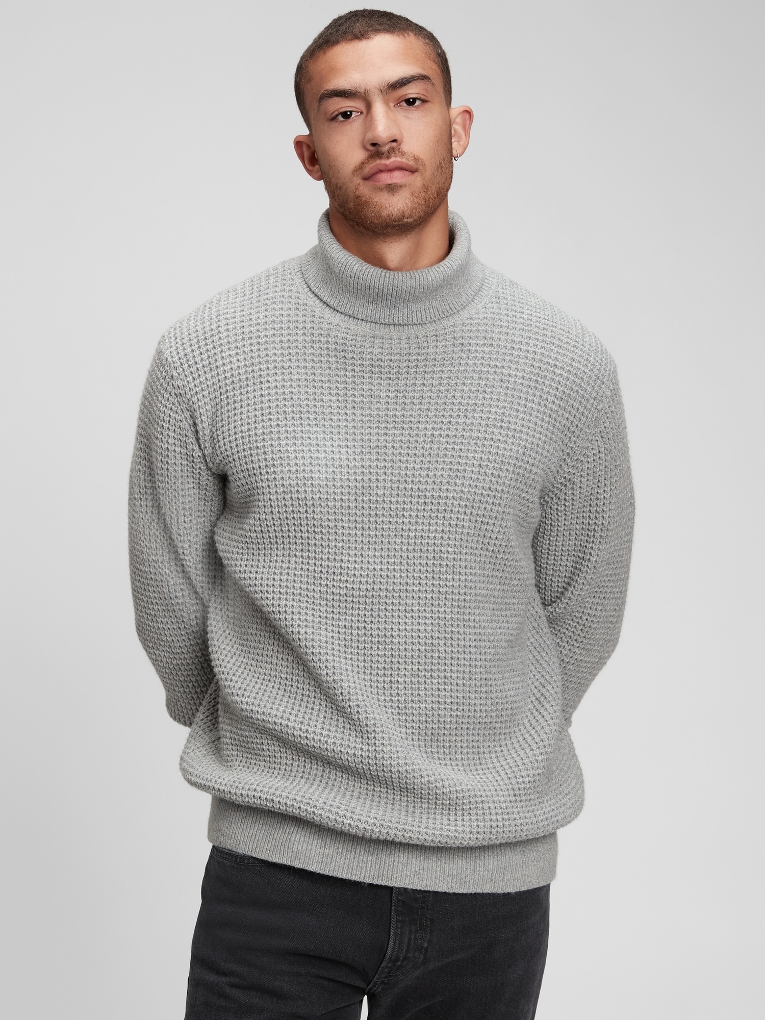 Recycled Waffle-Knit Turtleneck Sweater | Gap